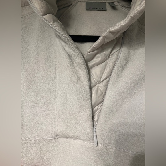 Athleta XS Vortex Quilted Black Fleece Half Zip Athletic Pullover Jacket- GREY - Picture 6 of 8